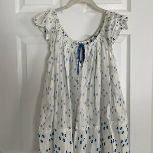 We The Free White and Blue Textured Dress